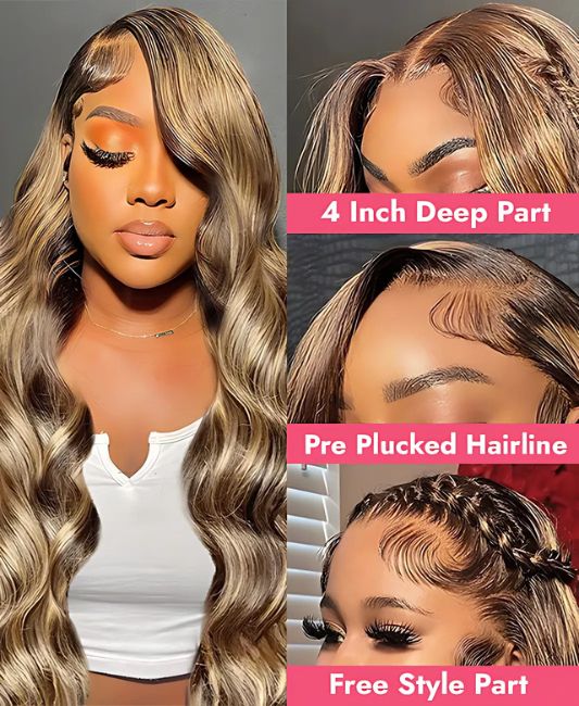 360 full lace wig human hair blonde