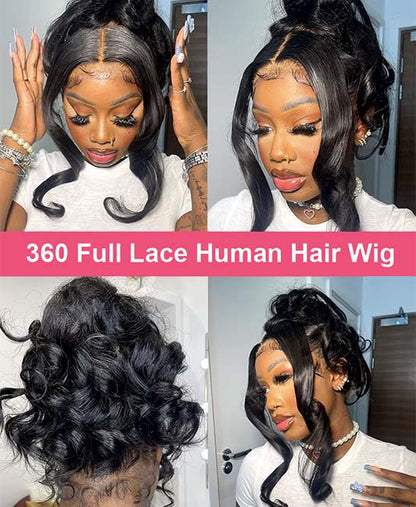 360 lace front wigs human hair