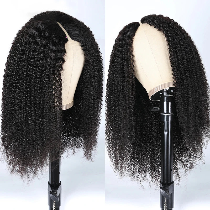 Afro kinky human hair u part wigs