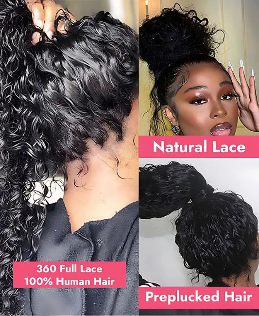 Curly full lace wigs human hair