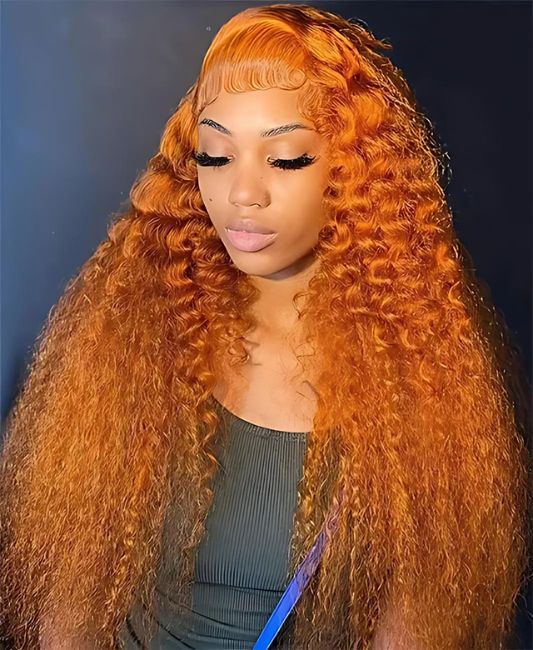 Curly lace front wig human hair