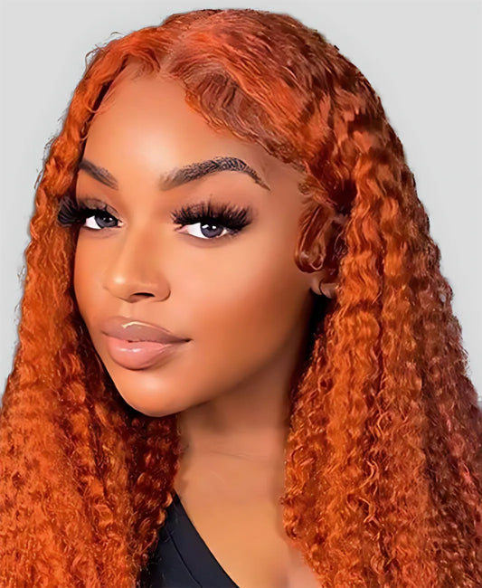 Curly lace front wig human hair