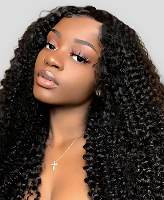 Curly u part wig human hair