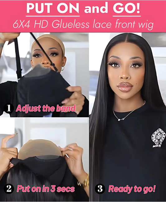 Glueless lace front human hair wigs