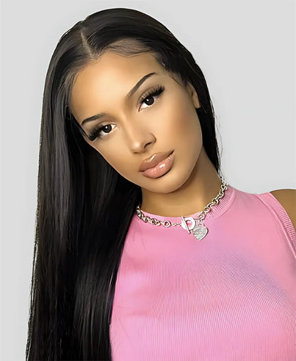 Glueless lace front human hair wigs