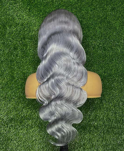 Gray lace front human hair wigs