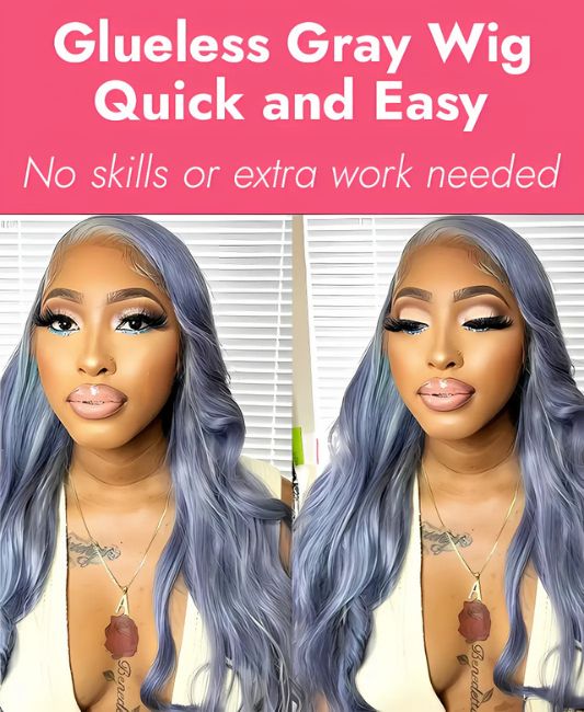 Gray lace front human hair wigs