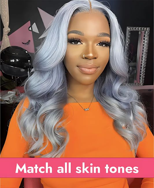 Gray lace front human hair wigs