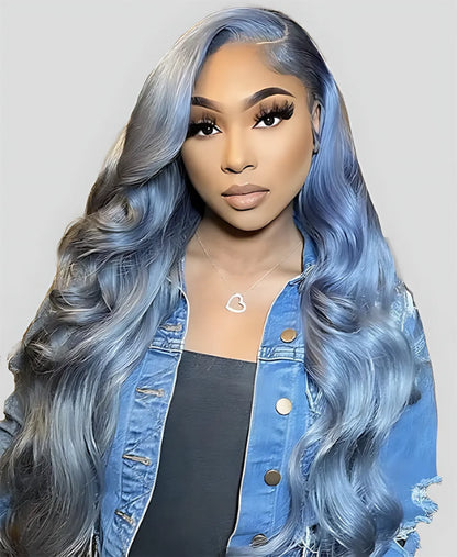 Gray lace front human hair wigs