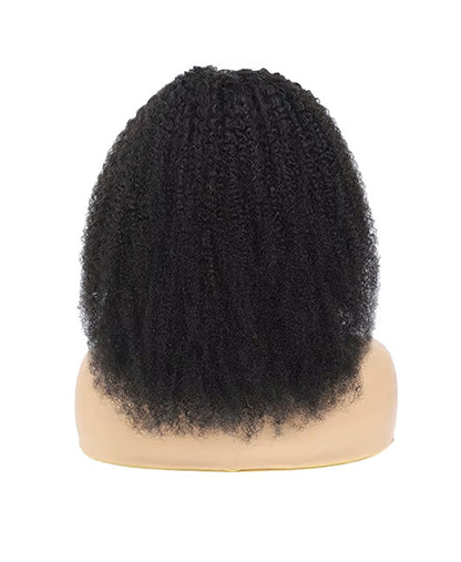 Human hair headband bun wig black women