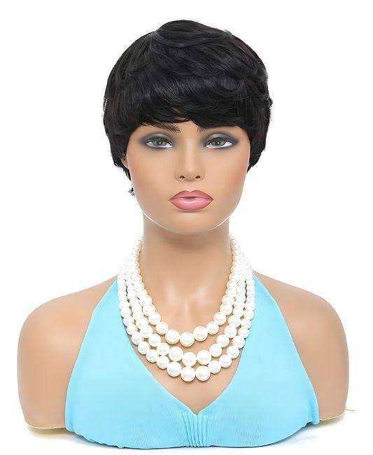 Human hair pixie cut wigs for black women