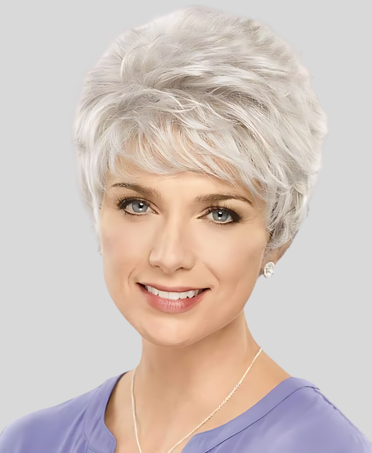 Human hair pixie white wigs