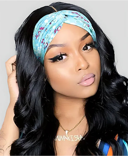 Human hair wigs with headbands