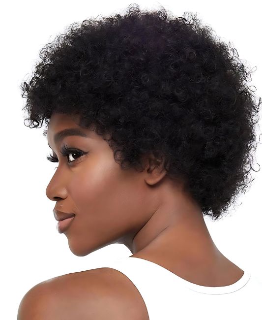 Short human hair afro wigs