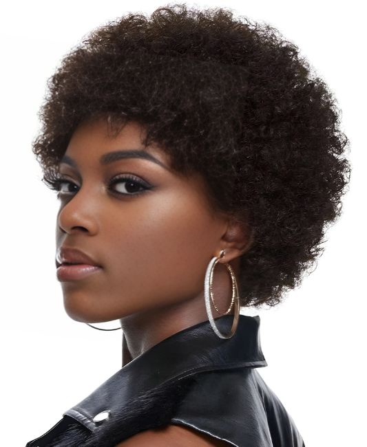 Short human hair afro wigs