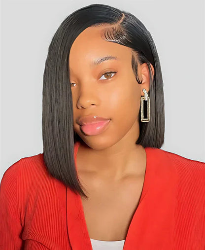 Short human hair lace front wigs