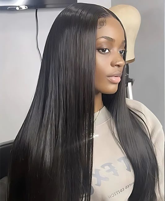 Straight lace front wigs human hair